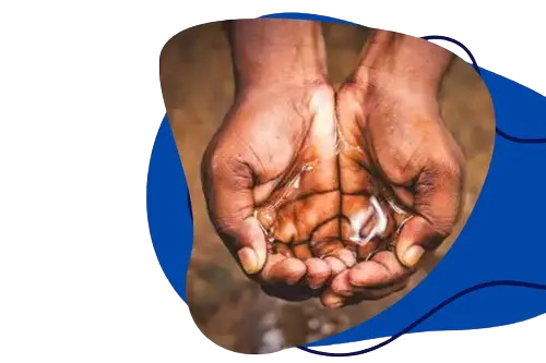Two hands with water