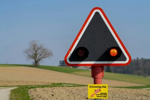 Train crossing sign